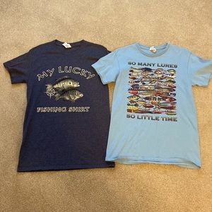 Mens size small fishing graphic tees